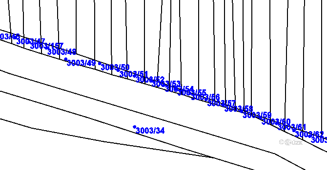 Parcela st. 3003/54 v KÚ Hluk, Katastrální mapa