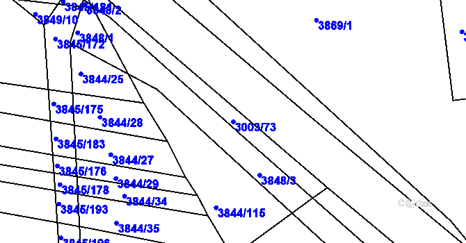 Parcela st. 3003/73 v KÚ Hluk, Katastrální mapa