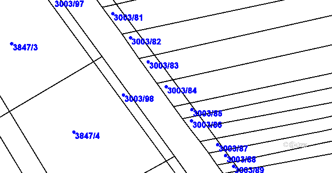 Parcela st. 3003/84 v KÚ Hluk, Katastrální mapa