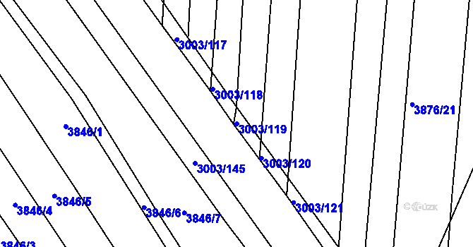 Parcela st. 3003/119 v KÚ Hluk, Katastrální mapa
