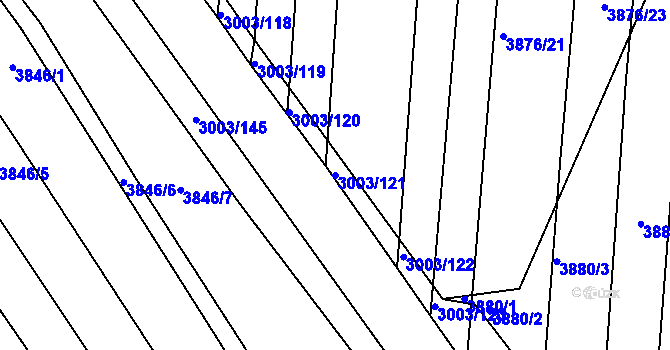 Parcela st. 3003/121 v KÚ Hluk, Katastrální mapa