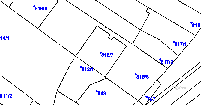 Parcela st. 815/7 v KÚ Hluk, Katastrální mapa
