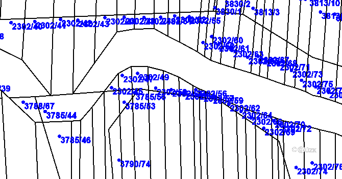 Parcela st. 2302/53 v KÚ Hluk, Katastrální mapa