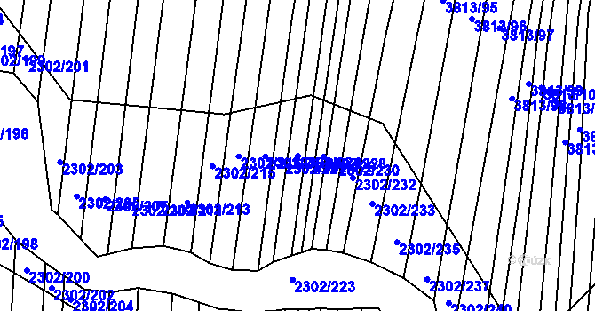 Parcela st. 2302/224 v KÚ Hluk, Katastrální mapa