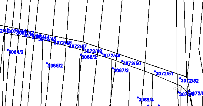Parcela st. 3072/49 v KÚ Hluk, Katastrální mapa