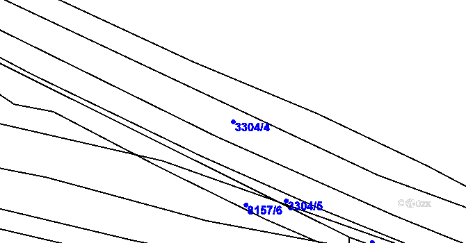 Parcela st. 3304/4 v KÚ Hluk, Katastrální mapa
