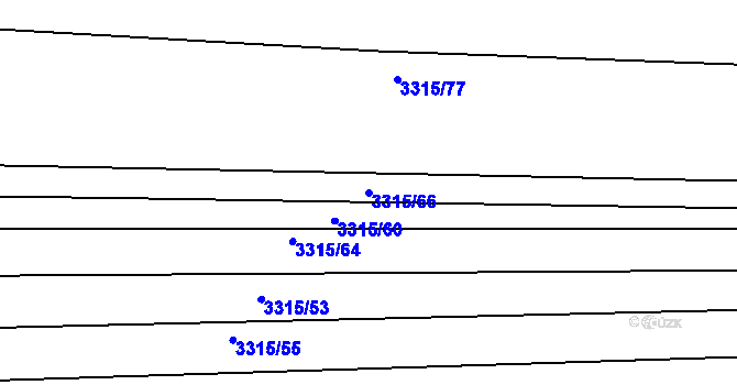 Parcela st. 3315/66 v KÚ Hluk, Katastrální mapa