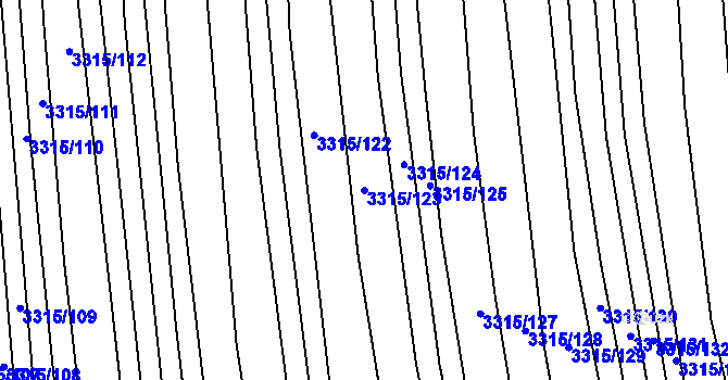 Parcela st. 3315/123 v KÚ Hluk, Katastrální mapa