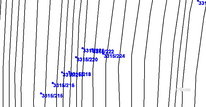 Parcela st. 3315/224 v KÚ Hluk, Katastrální mapa