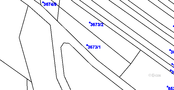 Parcela st. 3673/1 v KÚ Hluk, Katastrální mapa