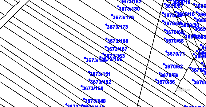 Parcela st. 3673/163 v KÚ Hluk, Katastrální mapa