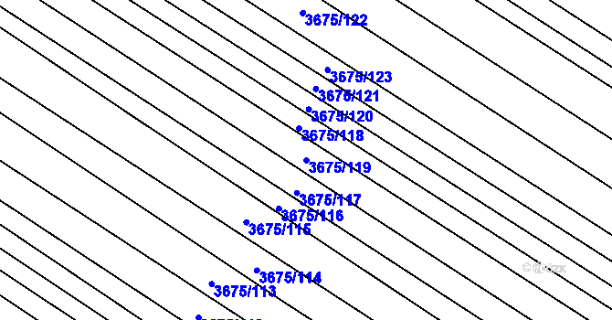 Parcela st. 3675/119 v KÚ Hluk, Katastrální mapa