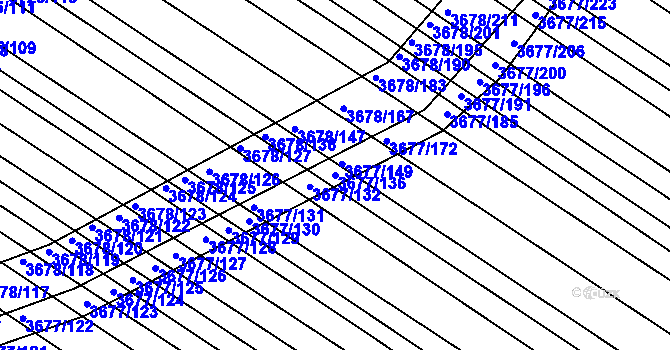 Parcela st. 3677/136 v KÚ Hluk, Katastrální mapa