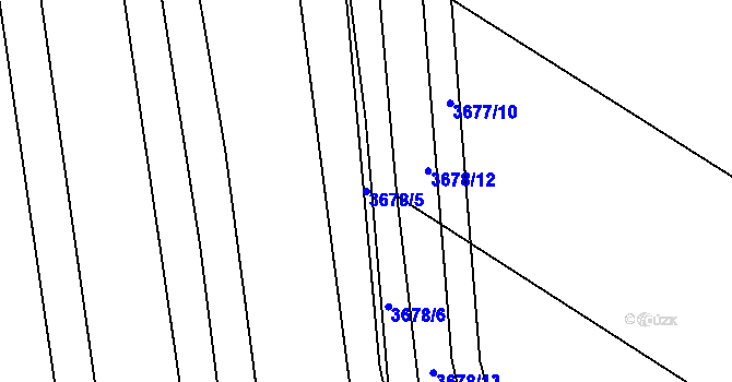 Parcela st. 3678/5 v KÚ Hluk, Katastrální mapa
