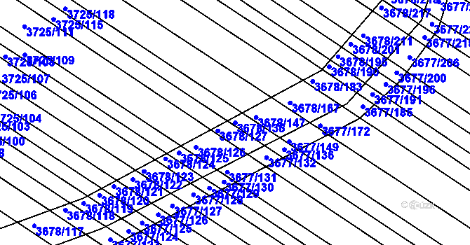 Parcela st. 3678/136 v KÚ Hluk, Katastrální mapa