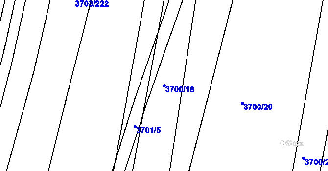 Parcela st. 3700/18 v KÚ Hluk, Katastrální mapa