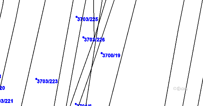 Parcela st. 3700/19 v KÚ Hluk, Katastrální mapa