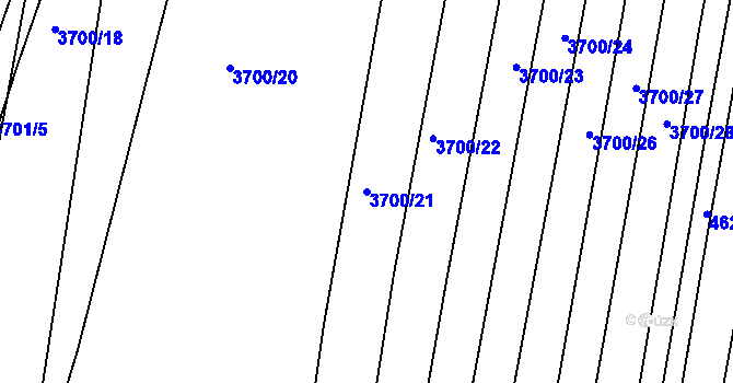 Parcela st. 3700/21 v KÚ Hluk, Katastrální mapa