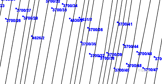 Parcela st. 3700/35 v KÚ Hluk, Katastrální mapa