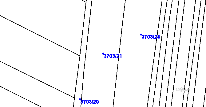 Parcela st. 3703/21 v KÚ Hluk, Katastrální mapa