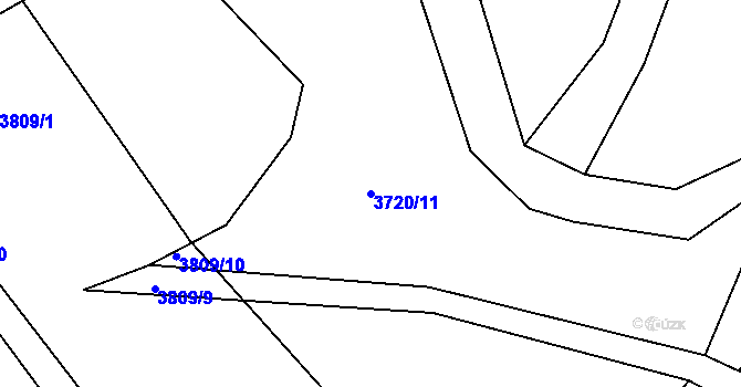 Parcela st. 3720/11 v KÚ Hluk, Katastrální mapa