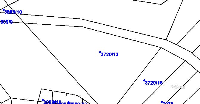 Parcela st. 3720/13 v KÚ Hluk, Katastrální mapa