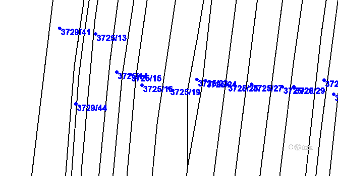 Parcela st. 3725/19 v KÚ Hluk, Katastrální mapa