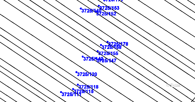 Parcela st. 3725/155 v KÚ Hluk, Katastrální mapa