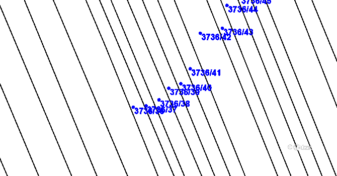 Parcela st. 3736/39 v KÚ Hluk, Katastrální mapa