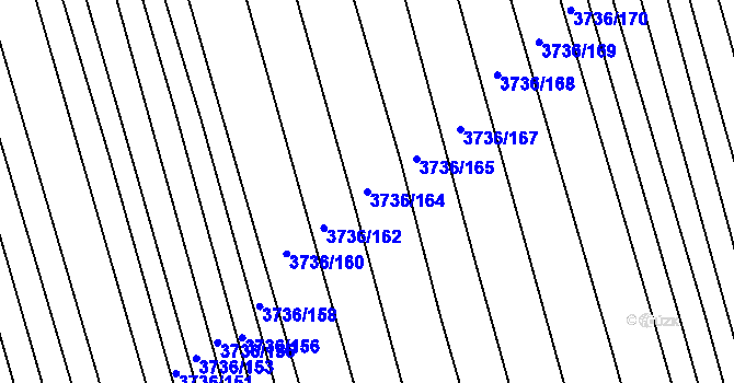 Parcela st. 3736/164 v KÚ Hluk, Katastrální mapa