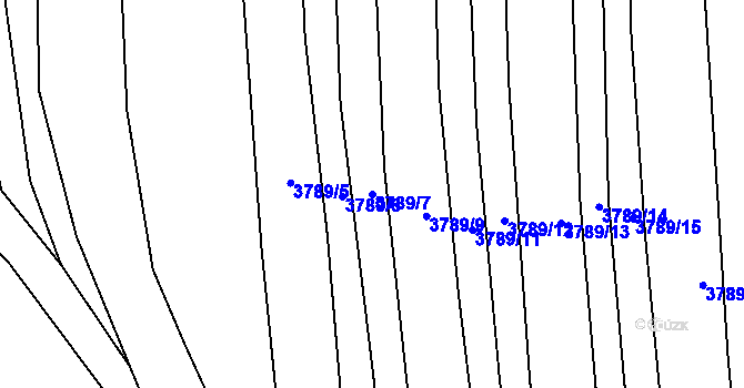 Parcela st. 3789/7 v KÚ Hluk, Katastrální mapa