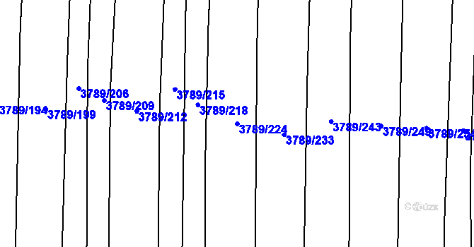 Parcela st. 3789/224 v KÚ Hluk, Katastrální mapa