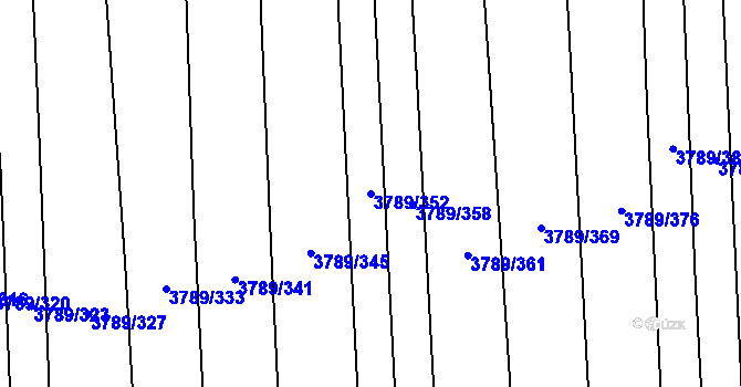 Parcela st. 3789/352 v KÚ Hluk, Katastrální mapa