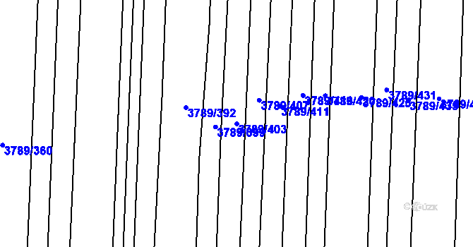 Parcela st. 3789/403 v KÚ Hluk, Katastrální mapa