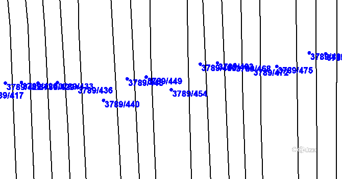 Parcela st. 3789/454 v KÚ Hluk, Katastrální mapa