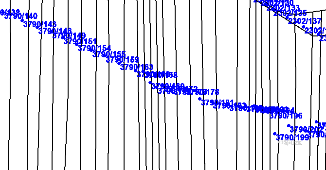 Parcela st. 3790/172 v KÚ Hluk, Katastrální mapa