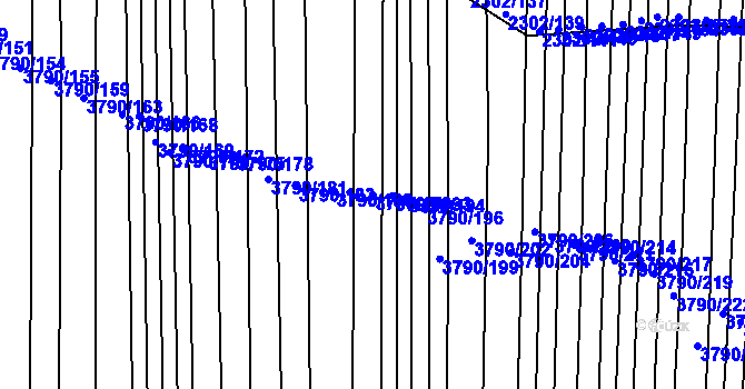 Parcela st. 3790/190 v KÚ Hluk, Katastrální mapa