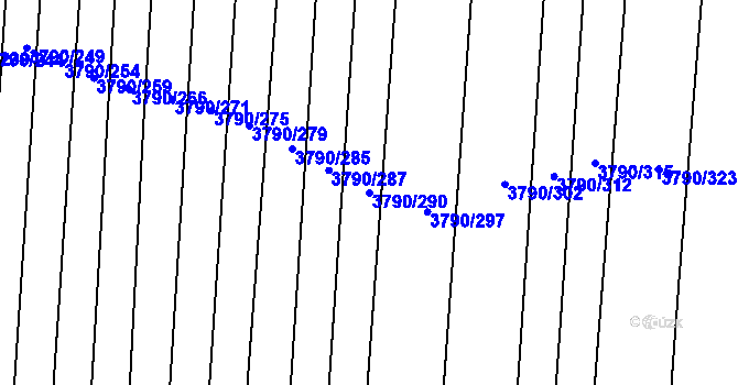 Parcela st. 3790/290 v KÚ Hluk, Katastrální mapa