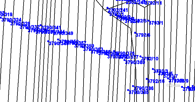 Parcela st. 3790/369 v KÚ Hluk, Katastrální mapa