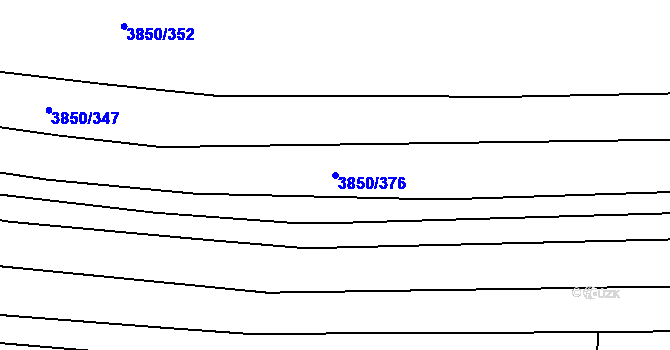 Parcela st. 3850/376 v KÚ Hluk, Katastrální mapa