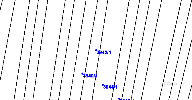 Parcela st. 3942/1 v KÚ Hluk, Katastrální mapa
