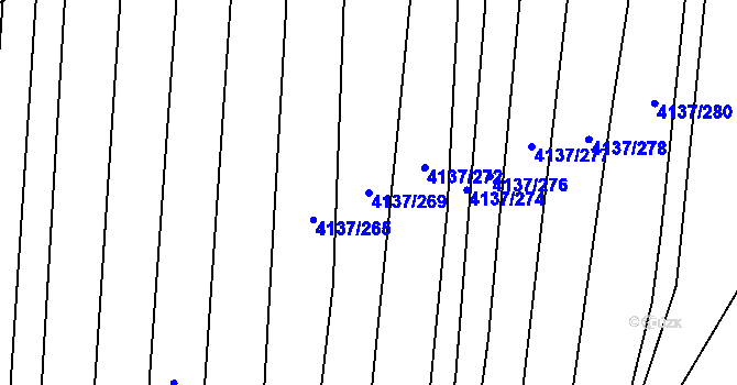 Parcela st. 4137/269 v KÚ Hluk, Katastrální mapa