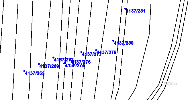 Parcela st. 4137/278 v KÚ Hluk, Katastrální mapa