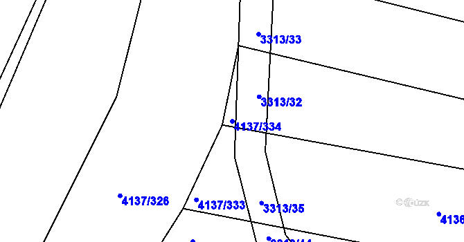 Parcela st. 4137/334 v KÚ Hluk, Katastrální mapa