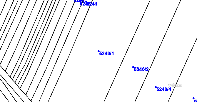 Parcela st. 5240/1 v KÚ Hluk, Katastrální mapa