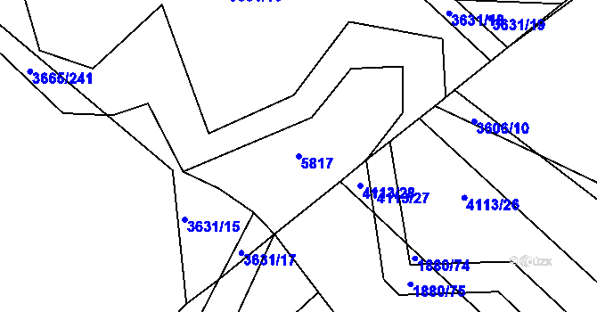 Parcela st. 5817 v KÚ Hluk, Katastrální mapa