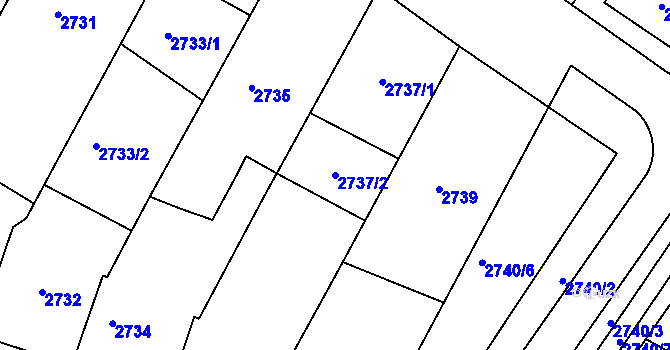 Parcela st. 2737/2 v KÚ Hluk, Katastrální mapa