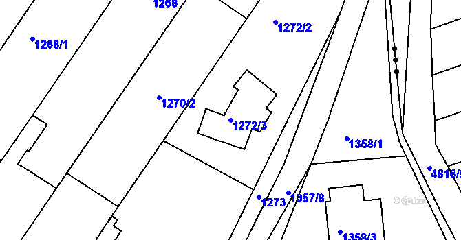 Parcela st. 1272/3 v KÚ Hluk, Katastrální mapa