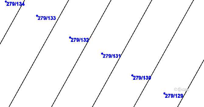 Parcela st. 279/131 v KÚ Hlušice, Katastrální mapa