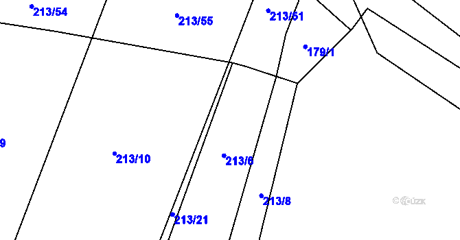 Parcela st. 161 v KÚ Hlušičky, Katastrální mapa
